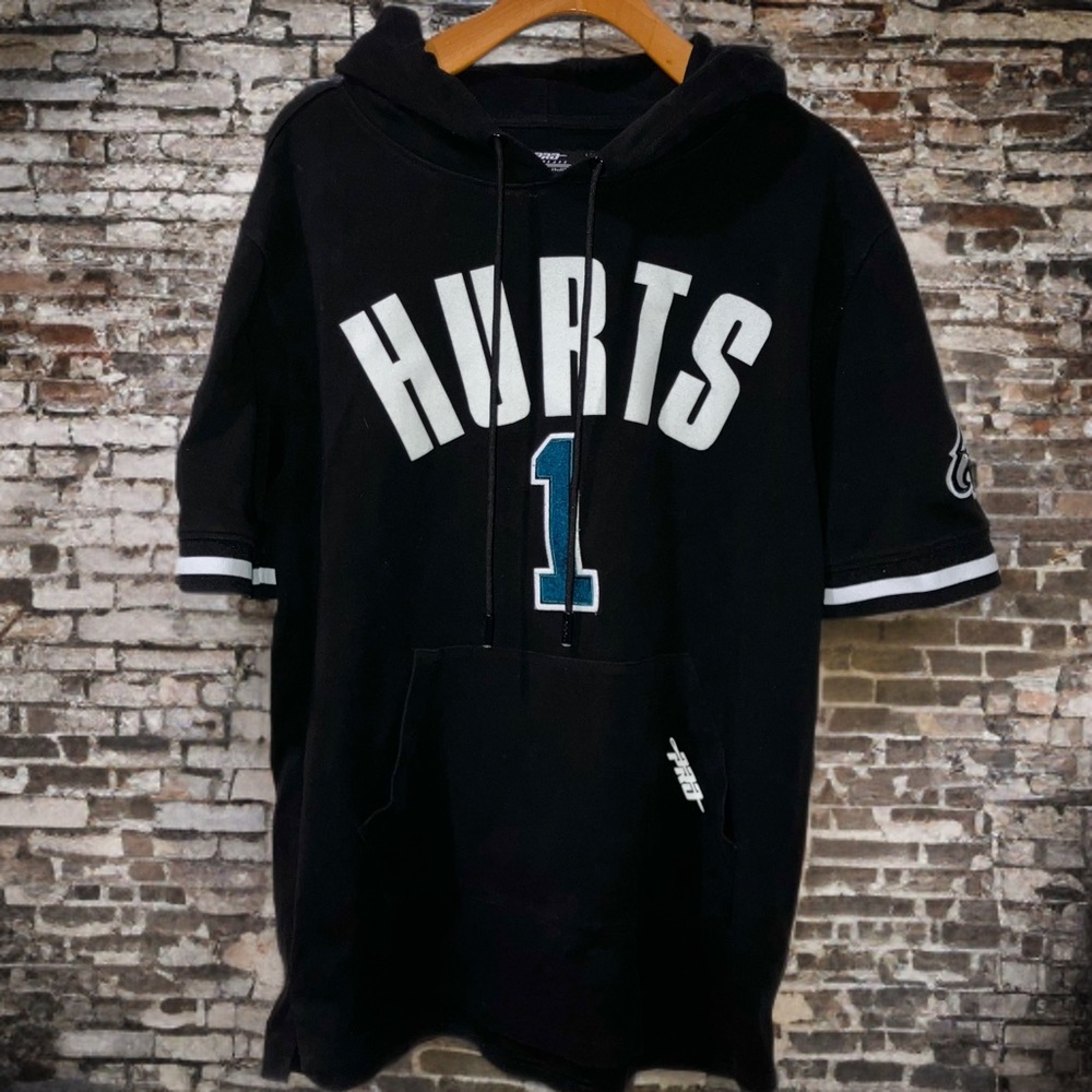 Pro Standard Philadelphia Eagles Short Sleeve Hoodie Jalen Hurts Men's Size L - Picture 2 of 8